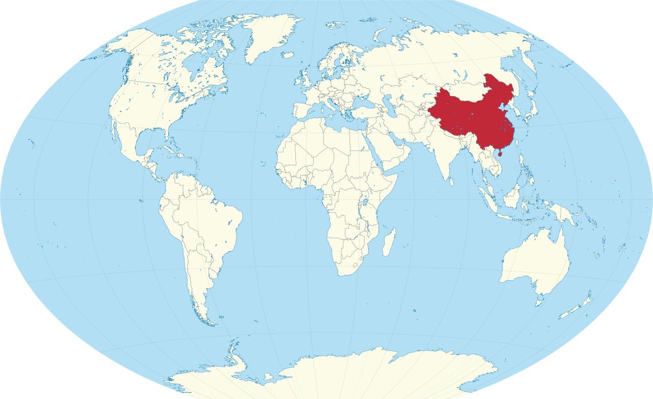 La Chine Dans La Carte Du Monde La Chine Dans La Carte Du
