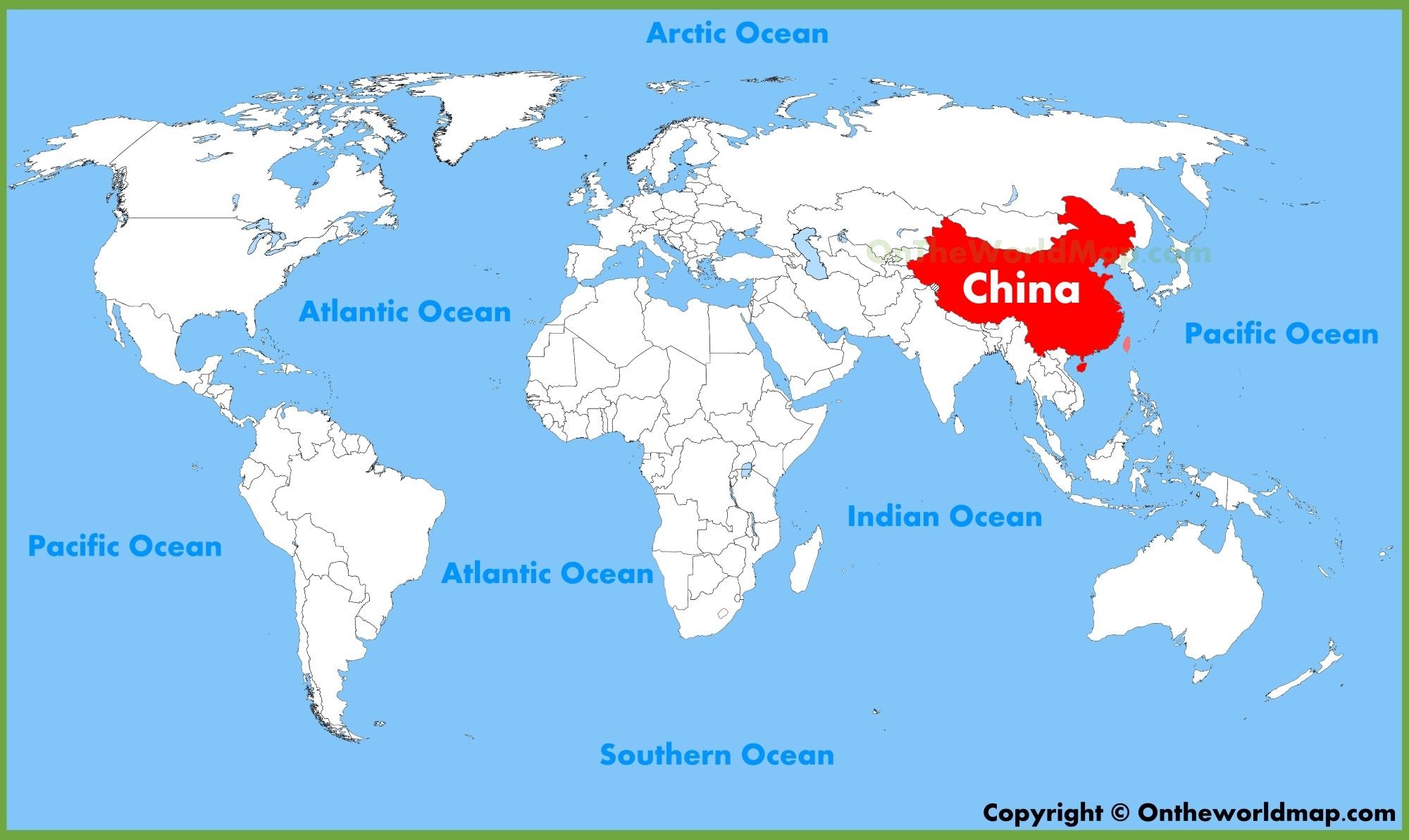 la chine sur la carte du monde