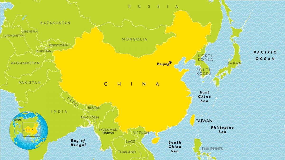 La carte de la chine pour les enfants