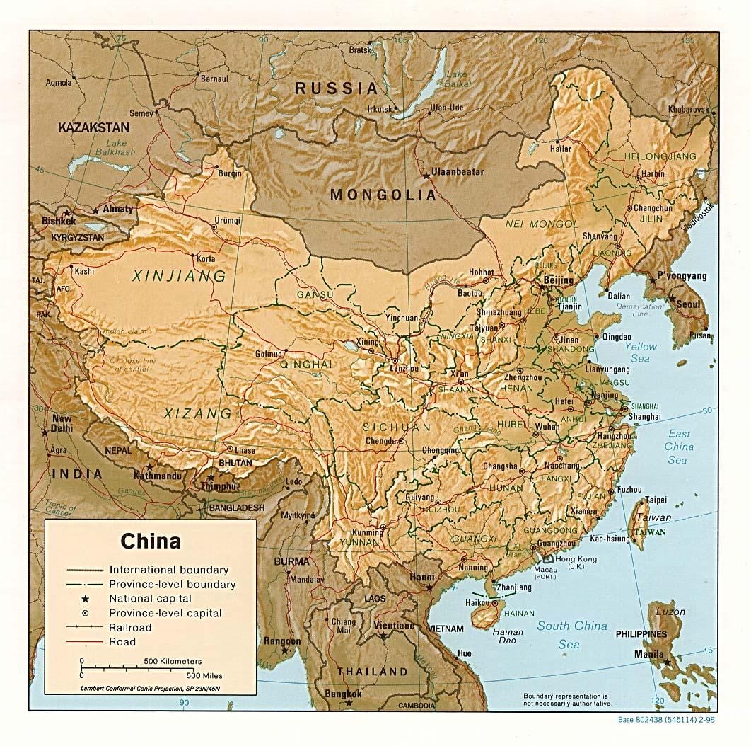 carte géographique de la Chine