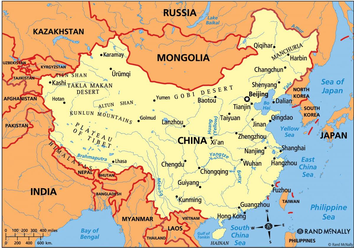La carte de la chine politique