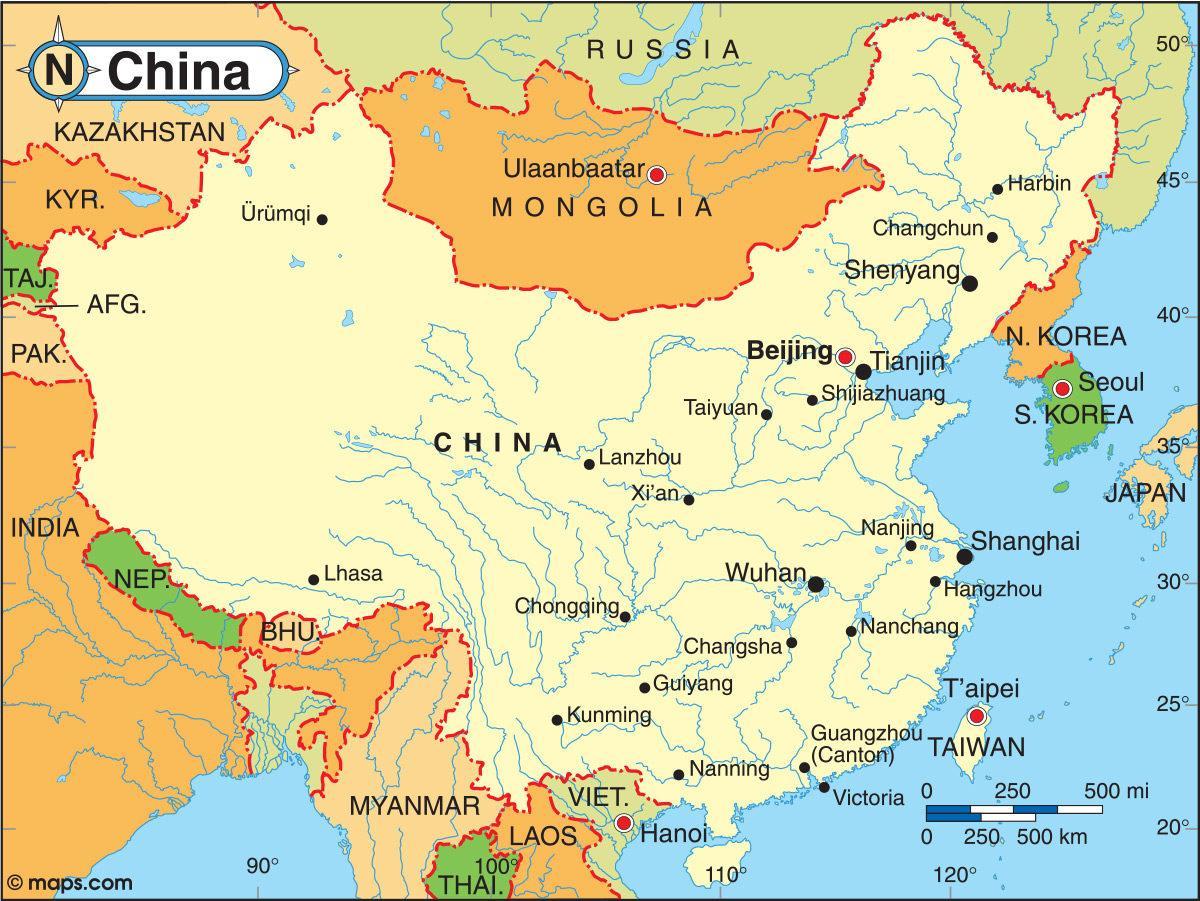 La chine du sud de vol de la carte