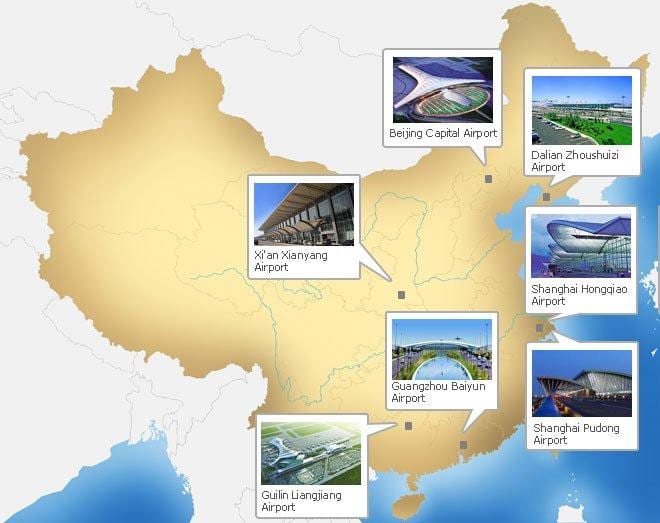 carte de la Chine aéroports