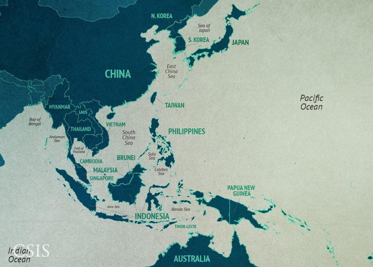 carte de la région de la mer de Chine du sud