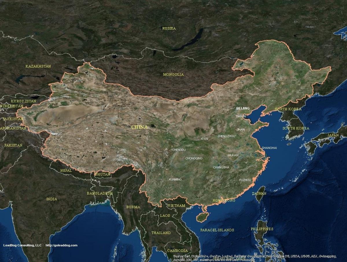 Carte satellite de la chine