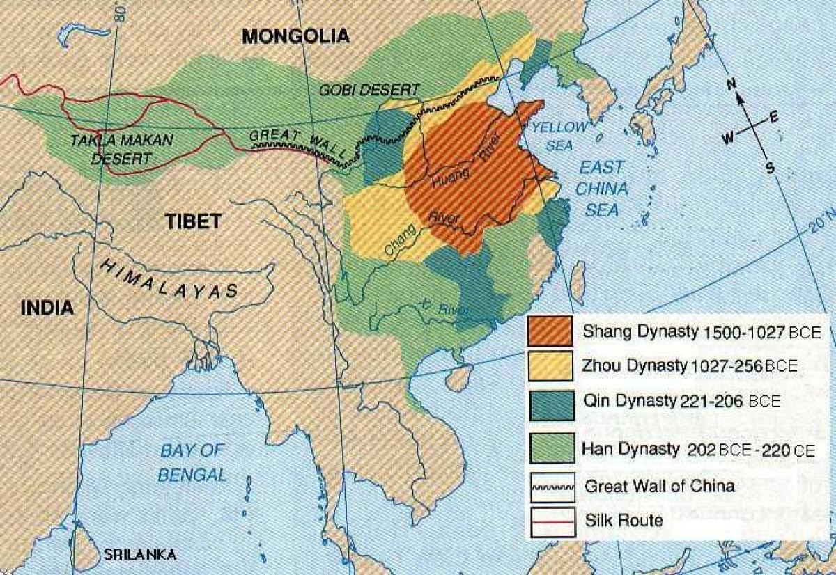 la Chine ancienne carte géographique