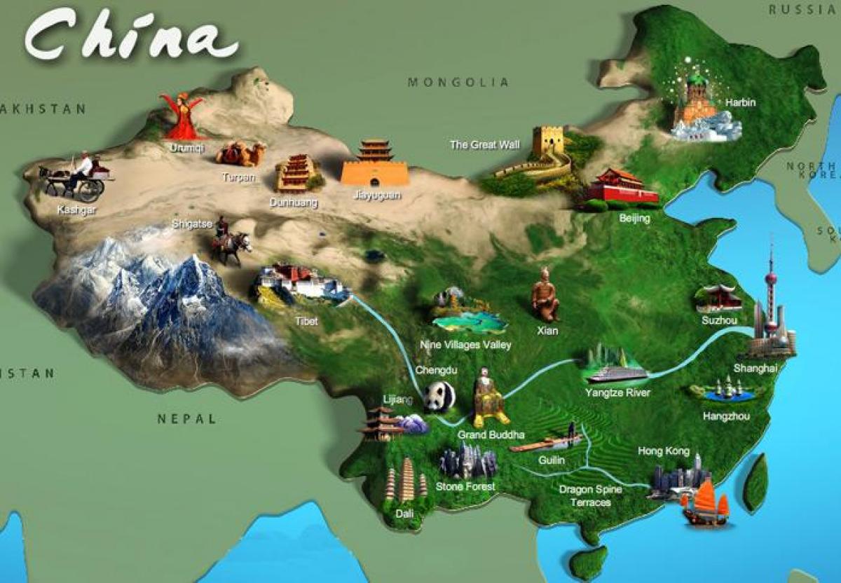 carte de la Chine attractions touristiques