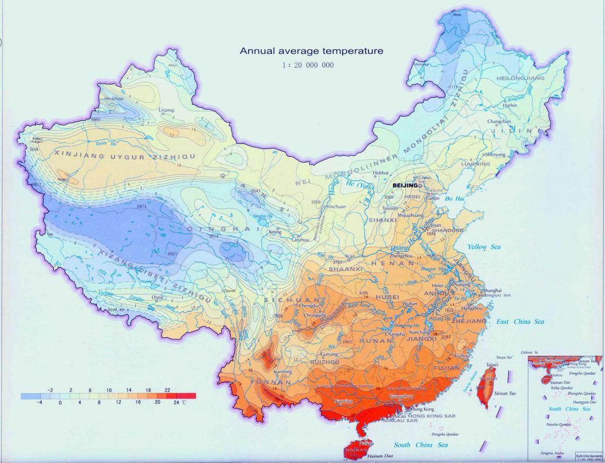 carte météo la Chine