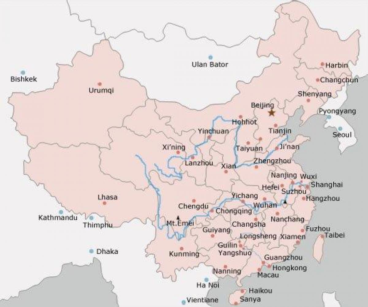 carte des villes de la Chine