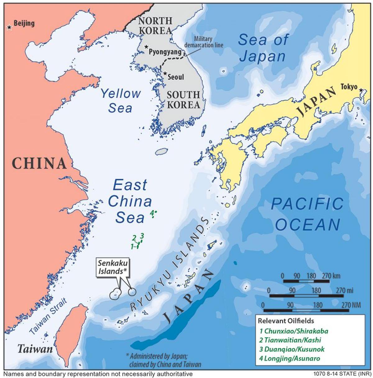carte de la mer de Chine orientale