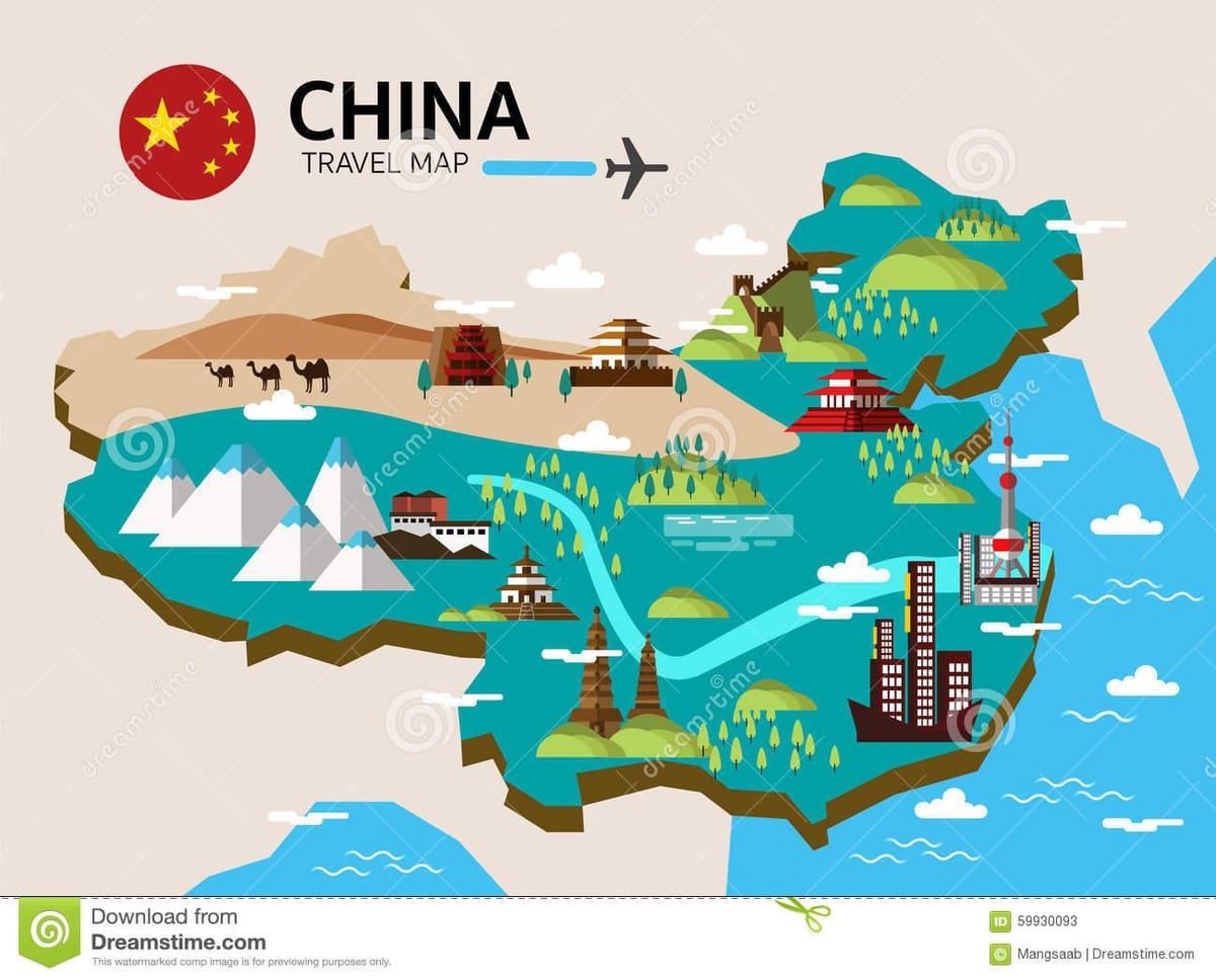 carte de voyage de la Chine