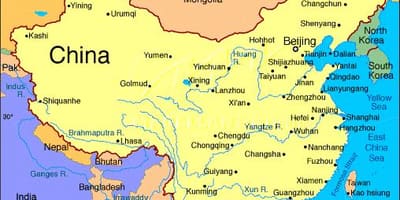 Carte détaillée de la chine