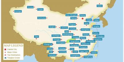La carte de la chine avec les villes