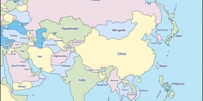 Carte de la Chine et dans les pays limitrophes