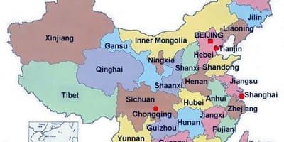 Carte de la province de la Chine