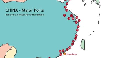 Les Ports de la carte de la Chine