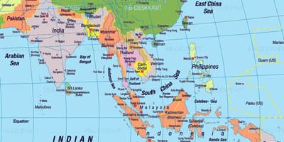 Le sud de la Chine carte