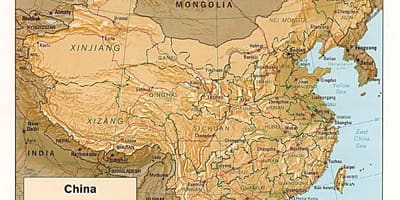 Carte géographique de la Chine