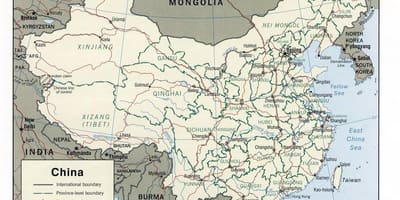 La carte de la chine imprimable
