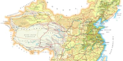 La carte de la chine de la topographie