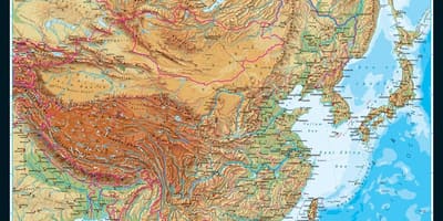 Carte topographique de la Chine