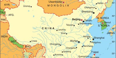 La chine du sud de vol de la carte