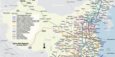 Le Train de la carte de la Chine