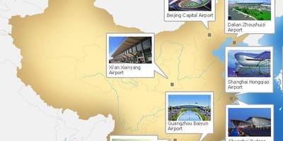 Carte de la Chine aéroports