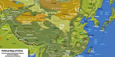 Géographie physique de la carte de la Chine