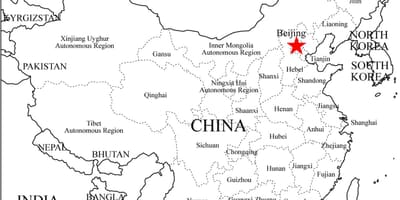 La chine carte de contour