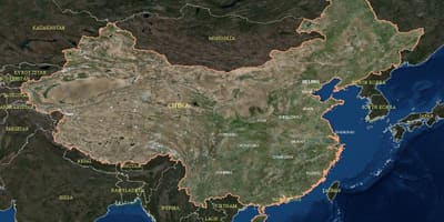 Carte satellite de la chine