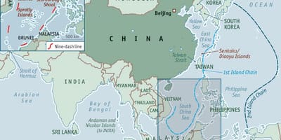 Carte de la Chine îles