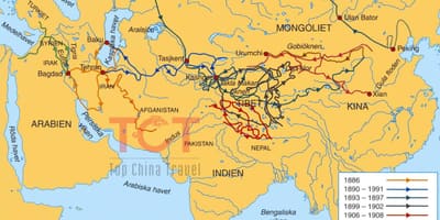 Carte de la route de la soie de la Chine antique