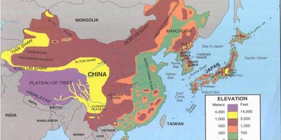 Carte de la Chine désert