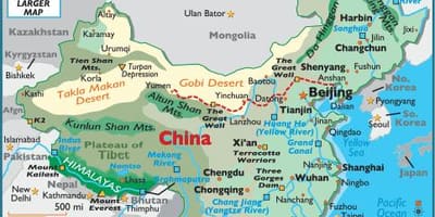 La carte de la chine de la géographie