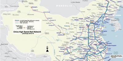Ferroviaire à grande vitesse de la carte de la Chine
