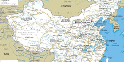 Carte des routes de la chine