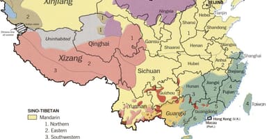 Langue de la carte de la Chine