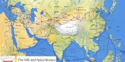 Route de la soie, la carte de la Chine
