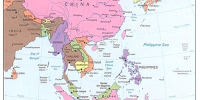 Carte de la Chine orientale itinéraire