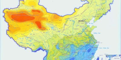 La chine précipitations carte