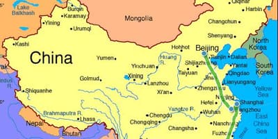 La chine continentale carte