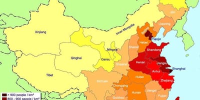 Carte de la Chine de la population