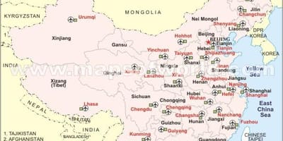 La chine aéroports internationaux à la carte