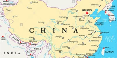 Carte de la Chine rivières