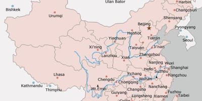 Carte des villes de la Chine