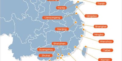 Carte des ports chinois
